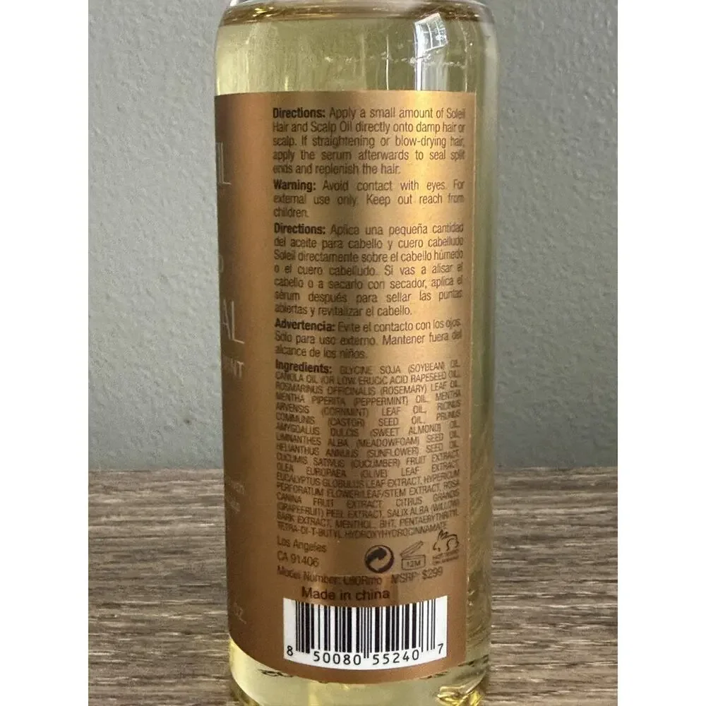 Soleil Rosemary Mint Scalp Hair Oil 100ml NEW Strengthening Treatment